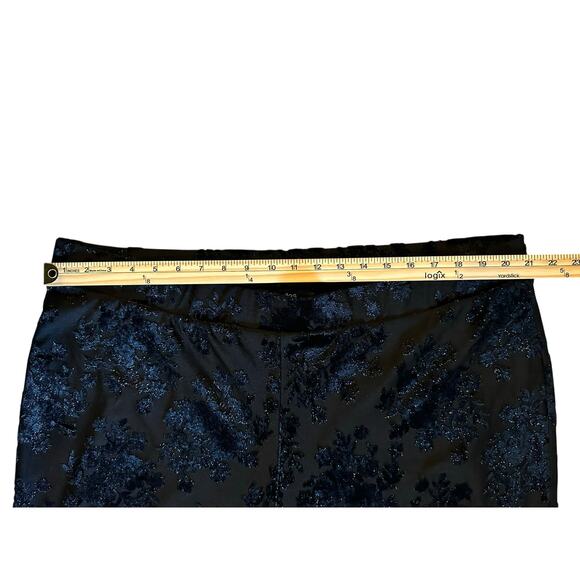 Ellos Black Burnout Velvet Floral Wide Leg Pants Plus Size 22 Whimsygoth Y2KPant - Picture 4 of 10